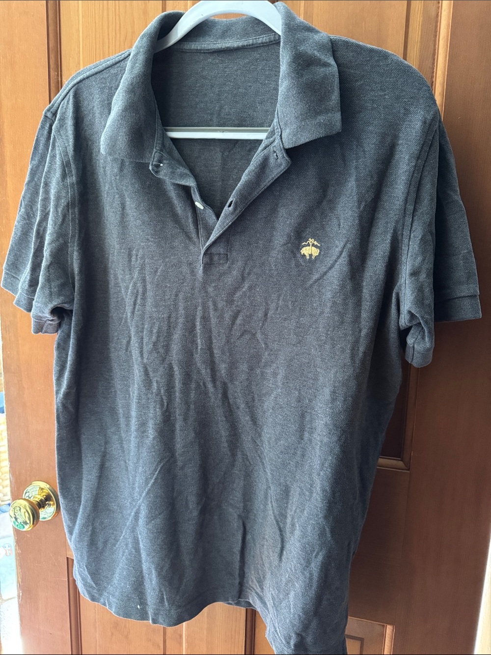 Brooks Brothers Gray 100% cotton polo shirt men’s Sz L
